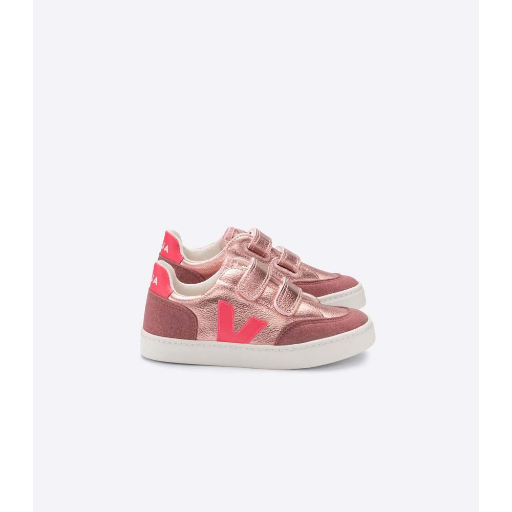 Pink Kids\' Veja V-12 CHROMEFREE Shoes | AU 747ZUT